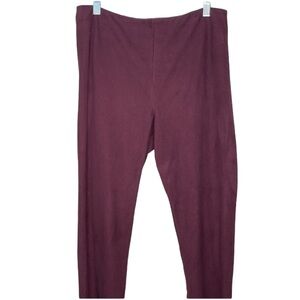 Lysse Burgundy Red Suede Stretch Pant Legging Cropped